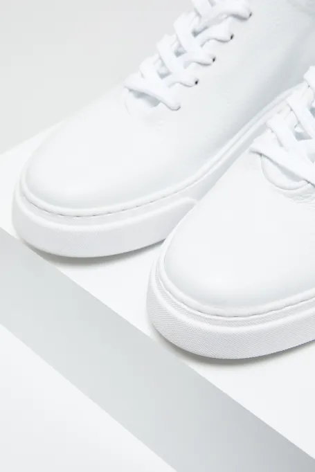 Skórzane białe buty sportowe biały Skórzane białe buty sportowe biały