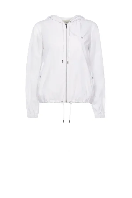 Biała krótka kurtka z kapturem Biała krótka kurtka z kapturem