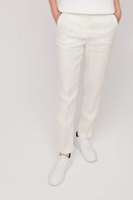 Lniane spodnie biały