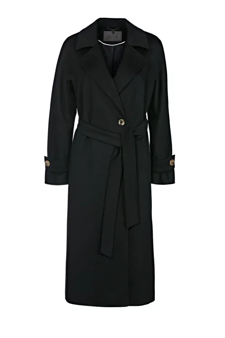 Czarny płaszcz z kaszmiru luxury line Czarny płaszcz z kaszmiru luxury line