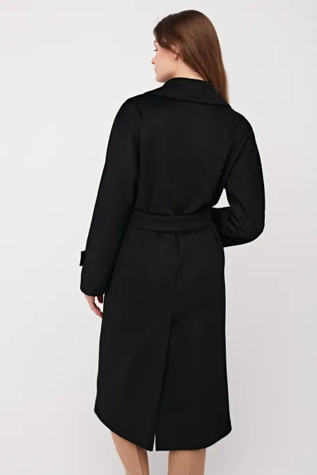 Czarny płaszcz z kaszmiru luxury line Czarny płaszcz z kaszmiru luxury line