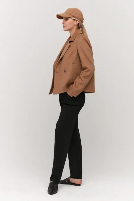 Wełniana kurtka camel 100% wełna wielbłądzia