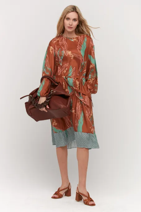 Sukienka z jedwabiem luxury line deseń