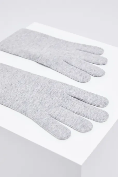 Wełniane rękawiczki luxury line szary