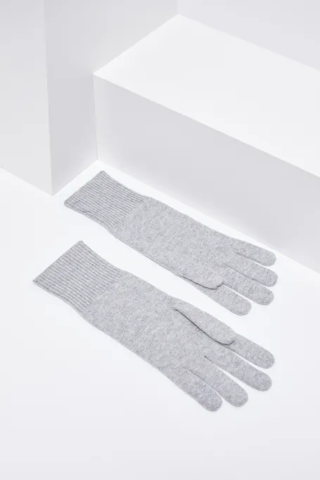 Wełniane rękawiczki luxury line szary