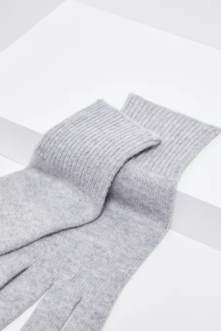 Wełniane rękawiczki luxury line szary