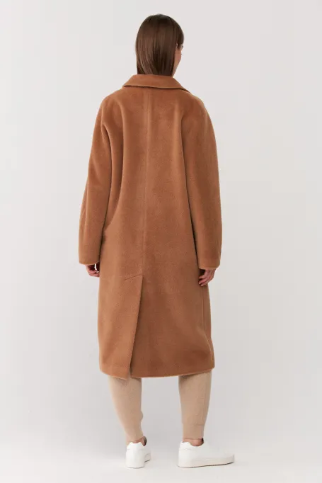 Wełniany płaszcz camel alpaka luxury line Wełniany płaszcz camel alpaka luxury line