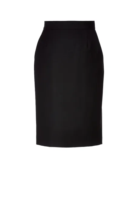 Czarna spódnica do garnituru z wełną dziewiczą