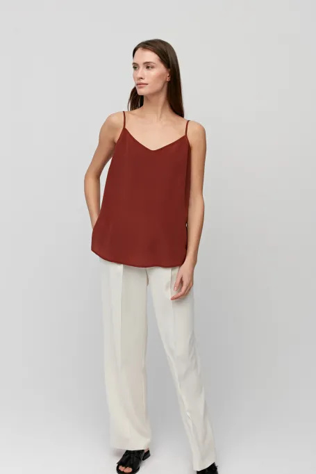 Top z jedwabiu luxury line pomarańczowy Top z jedwabiu luxury line pomarańczowy