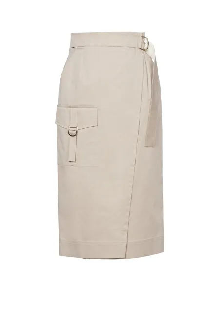 Spódnica cargo midi beż