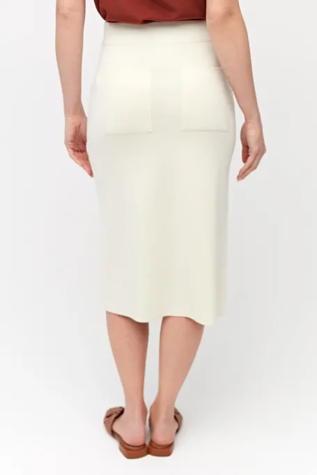 Wełniana spódnica merino luxury line beż