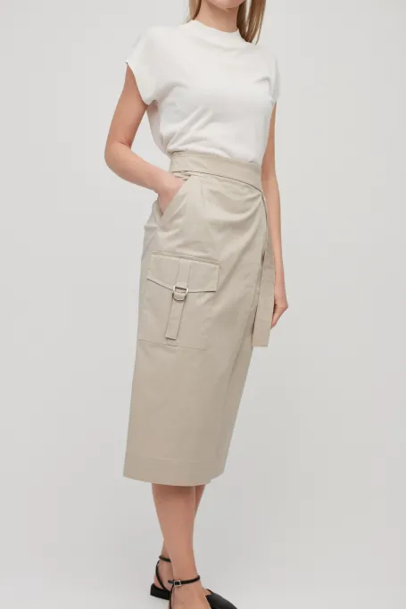 Spódnica cargo midi beż