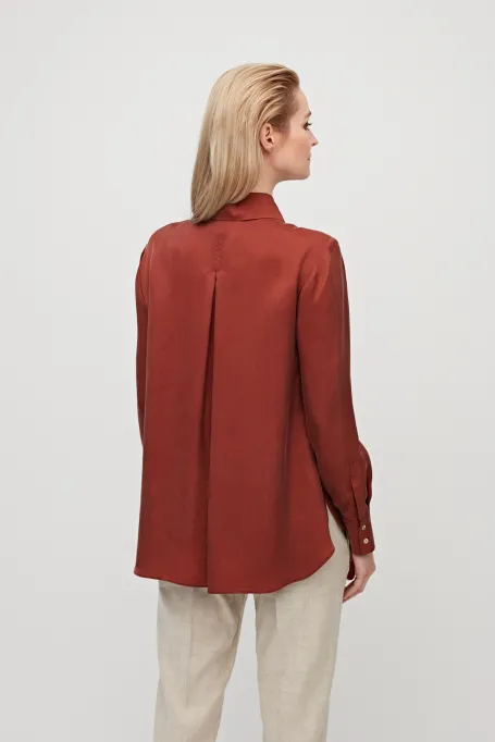 Koszula z cupro pomarańczowy Koszula z cupro pomarańczowy