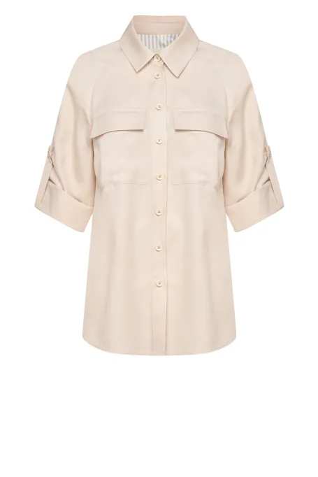 Koszula z kieszeniami beż Koszula z kieszeniami beż