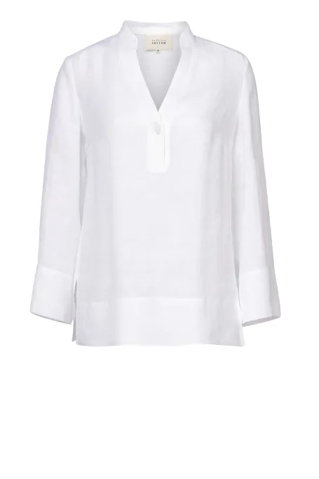 Biała bluzka z konopi