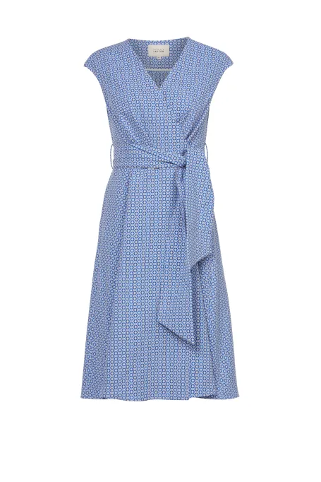 Niebieska sukienka kopertowa