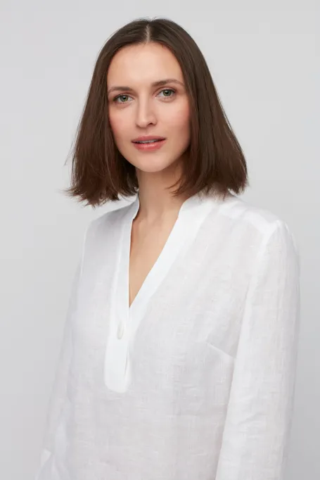 Biała bluzka z konopi