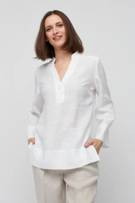 Biała bluzka z konopi