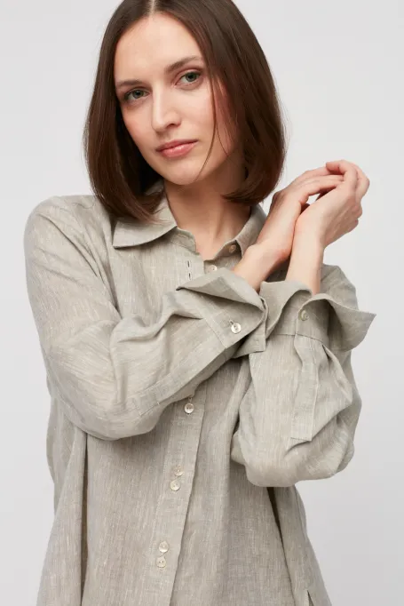 Koszula z lnu beż