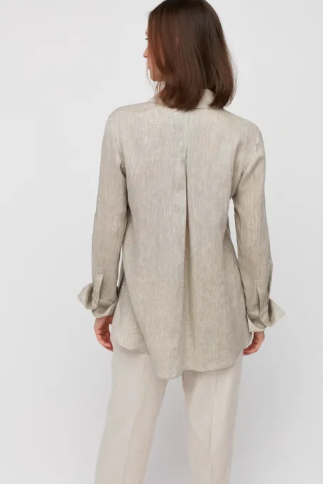 Koszula z lnu beż