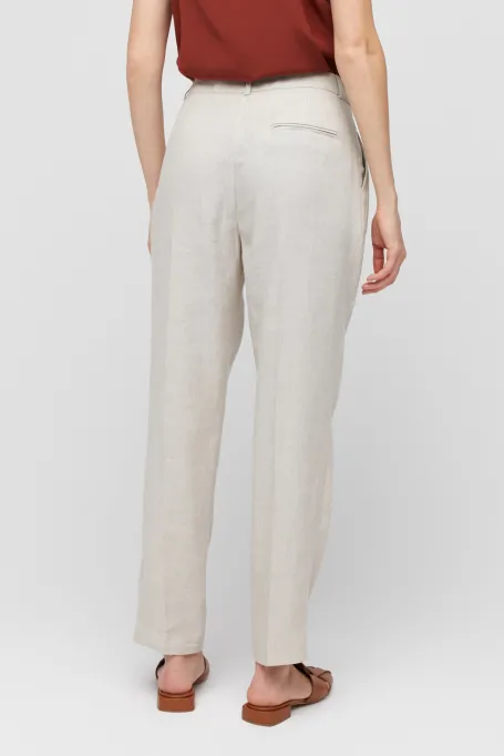 Spodnie z lnem do garnituru 