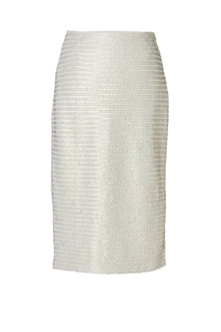 Beżowa spódnica midi z cekinami - Patrizia Aryton