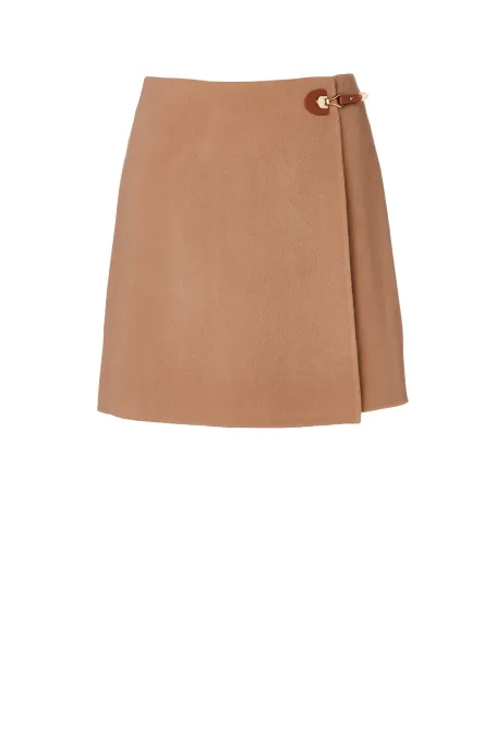 Wełniana spódnica mini doubleface camelowy Wełniana spódnica mini doubleface camelowy