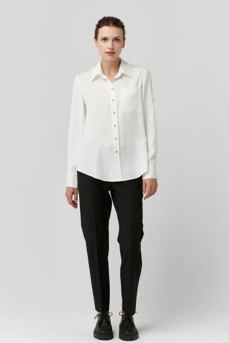 Biała bluzka z lyocellu Biała bluzka z lyocellu