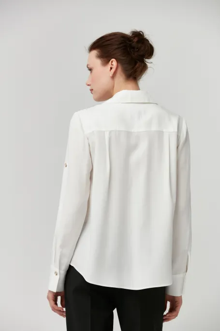 Biała bluzka z lyocellu Biała bluzka z lyocellu