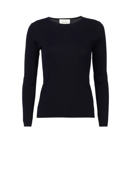 Granatowa bluzka dzianinowa z jedwabiem Emilly