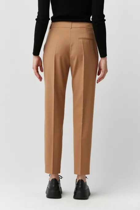Spodnie z wełną do garnituru Lotto camelowy