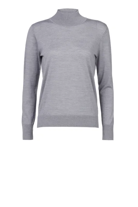 Bluzka półgolf z wełny merynosowej Julia szary