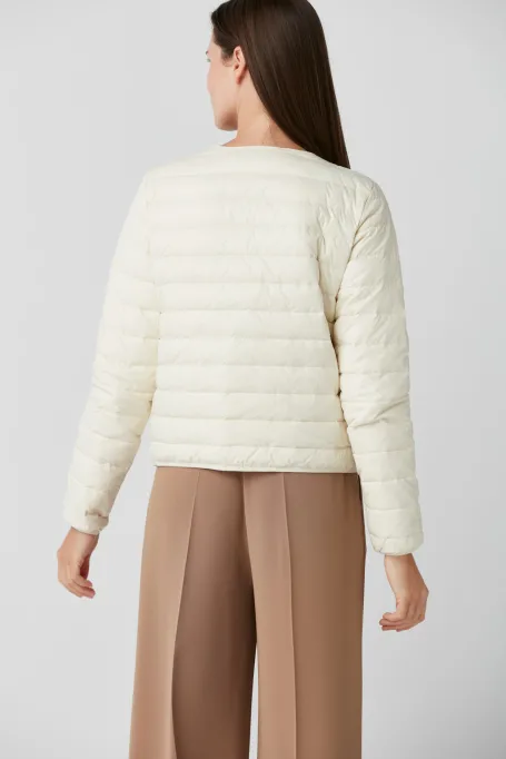 Krótka kurtka puchowa beż