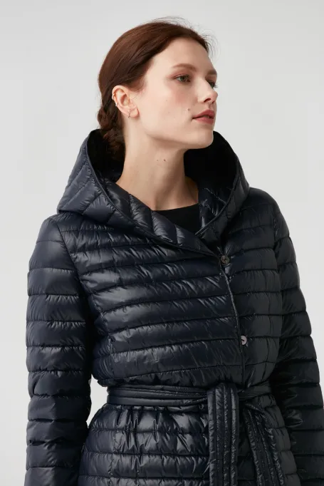 Lekka puchowa kurtka z kapturem Mila granatowy