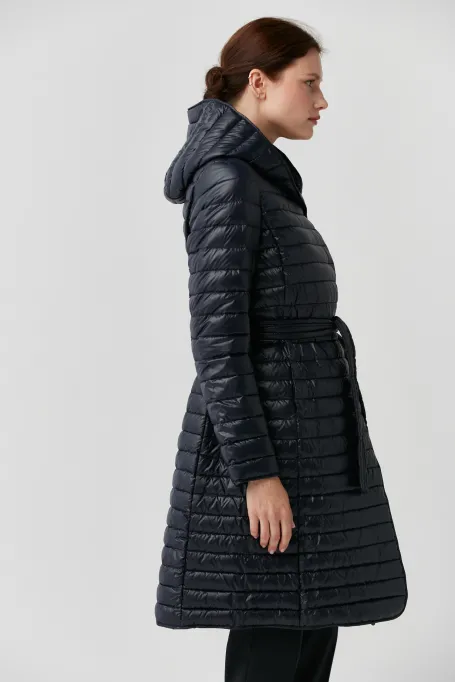 Lekka puchowa kurtka z kapturem Mila granatowy