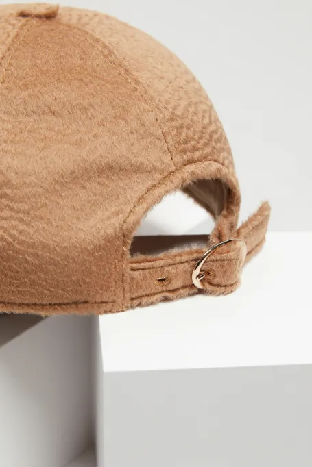 Czapka z daszkiem z wełny wielbłądziej damska - Patrizia Aryton