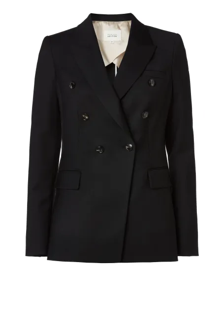 Czarny żakiet do garnituru z wełną dziewiczą Sophie