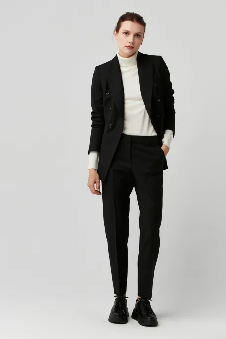 Czarny żakiet do garnituru z wełną dziewiczą Sophie