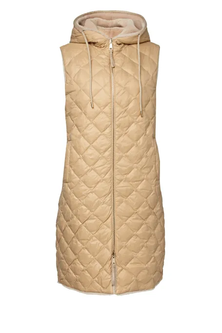 Dwustronna kamizelka z wełny teddy bear beż