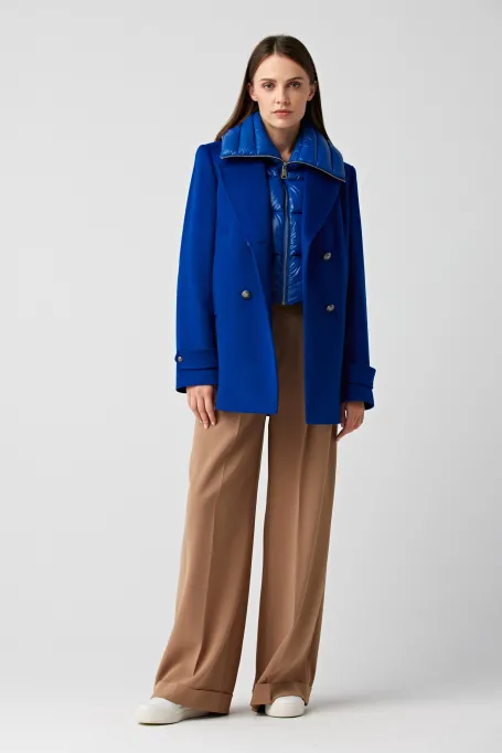 Wełniana kurtka dwurzędowa Clara niebieski Wełniana kurtka dwurzędowa Clara niebieski