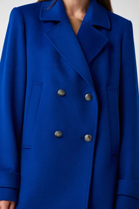 Wełniana kurtka dwurzędowa Clara niebieski Wełniana kurtka dwurzędowa Clara niebieski