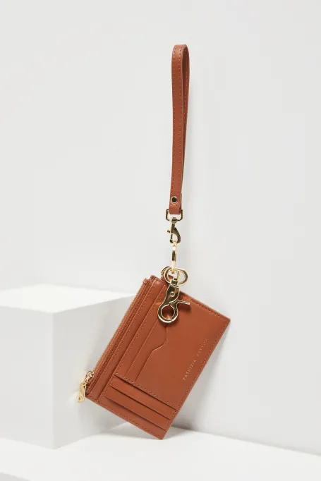 Skórzany portfel na karty i dokumenty camelowy Skórzany portfel na karty i dokumenty camelowy