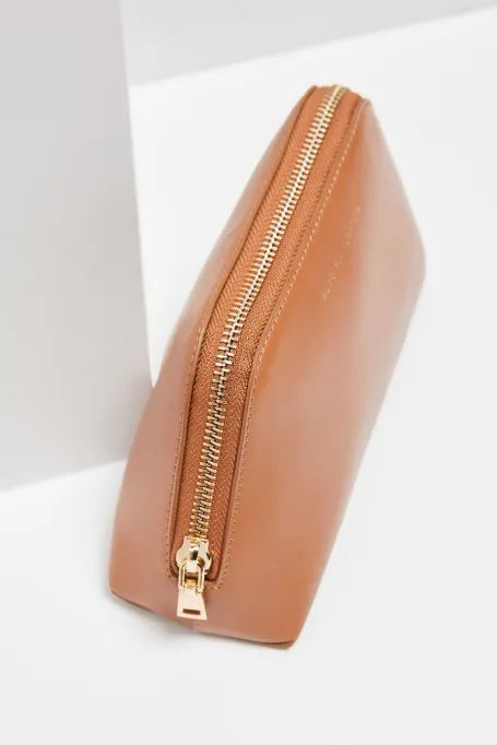 Skórzana kosmetyczka camelowy