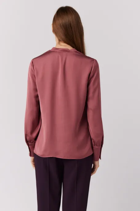 Bluzka z guzikami na mankietach różowy