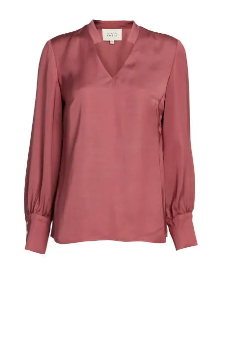 Bluzka z guzikami na mankietach różowy