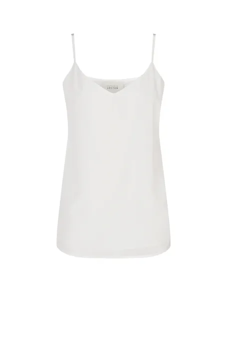 Biały jedwabny top na ramiączkach