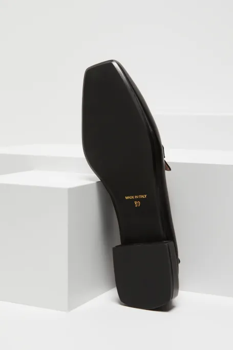 Czarne skórzane buty loafers Czarne skórzane buty loafers