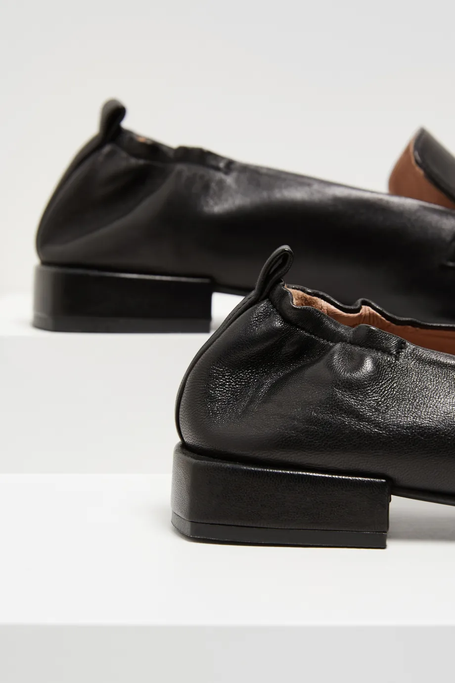 Czarne skórzane buty loafers Czarne skórzane buty loafers