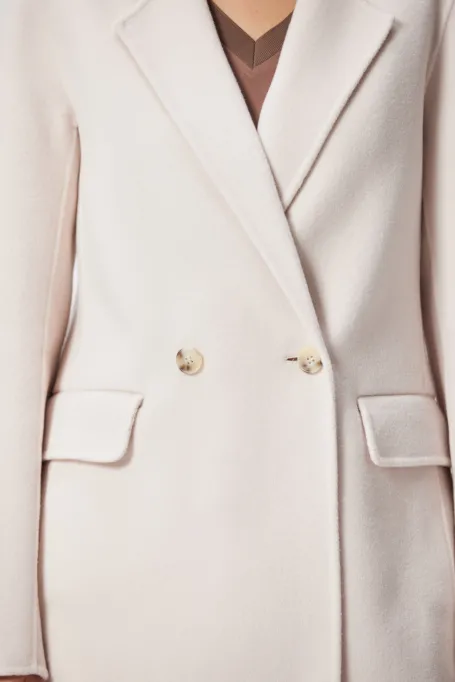 Kurtka z jedwabiem doubleface beż