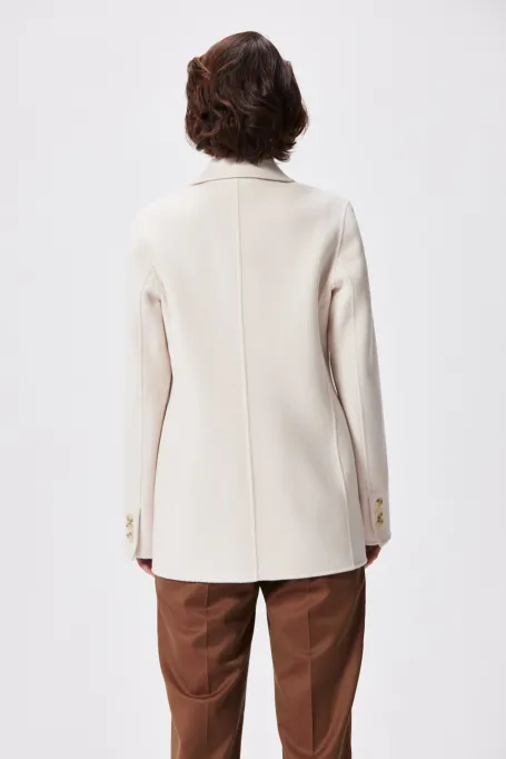 Kurtka z jedwabiem doubleface beż